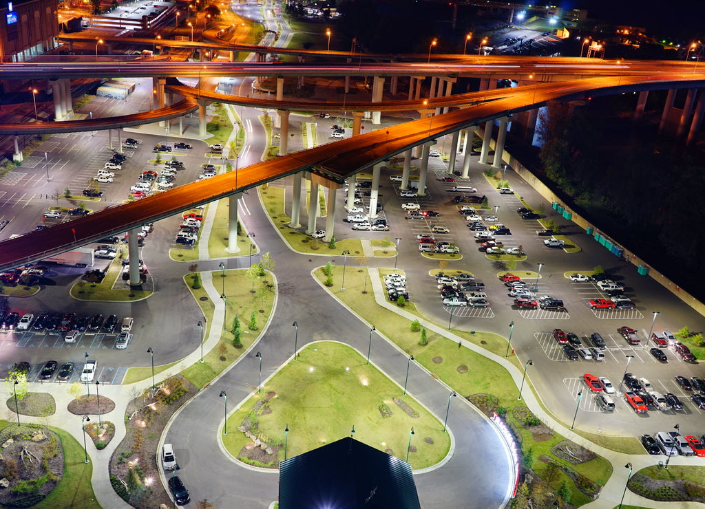 The sunset over Mississippi river to connect Tennessee and Arkansas at Memphis