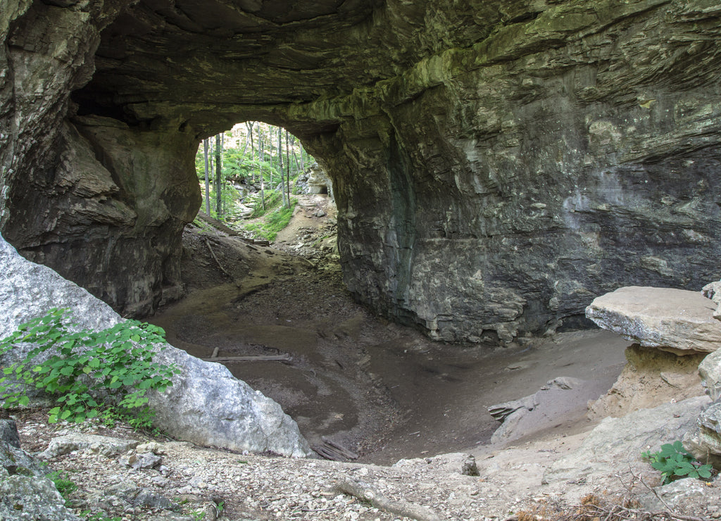Step Into The Light. Cave exit leads to a stairway encased in light. Carter Caves State Park. Olive Hill, Kentucky