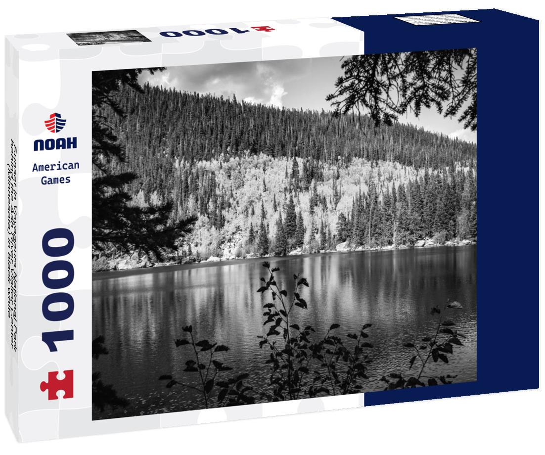 Noah Jigsaw Puzzle Sunset in Voyageurs National Park behind the Ash River Visitor Center (Minnesota) in black white 1000 pieces
