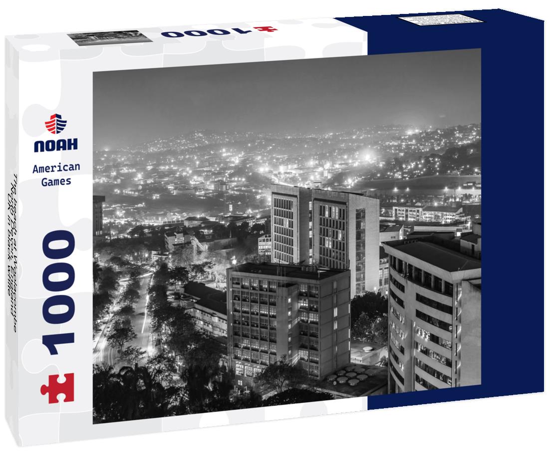 Noah Jigsaw Puzzle The beach at Woolacombe, North Devon, England, UK in black white 1000 pieces