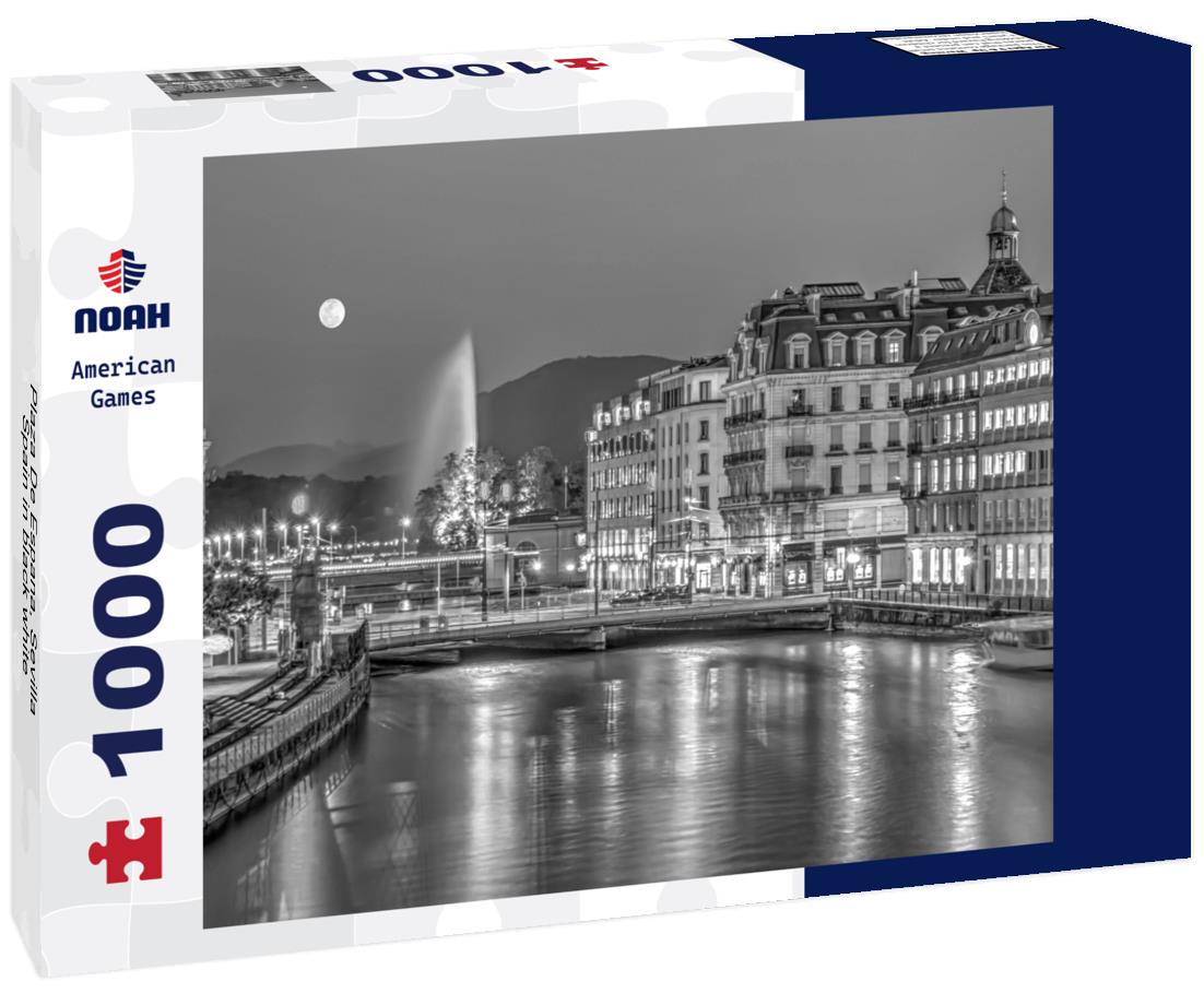 Noah Jigsaw Puzzle Plaza De Espana, Sevilla, Spain in black white 1000 pieces