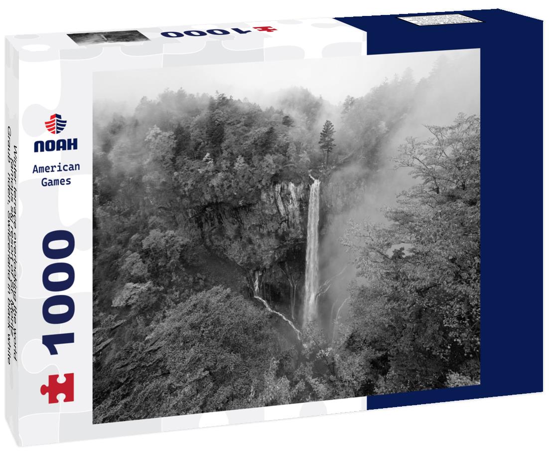 Noah Jigsaw Puzzle Winter terrace overlooking the world-famous ski resort of St. Moritz, Graubünden, Switzerland in black white 1000 pieces