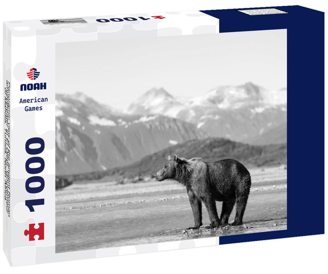 Noah Jigsaw Puzzle Panoramic view of the ancient Roman amphitheater in El Djem. Gouverneur of Mahdia, Tunisia, North Africa in black white 1000 pieces