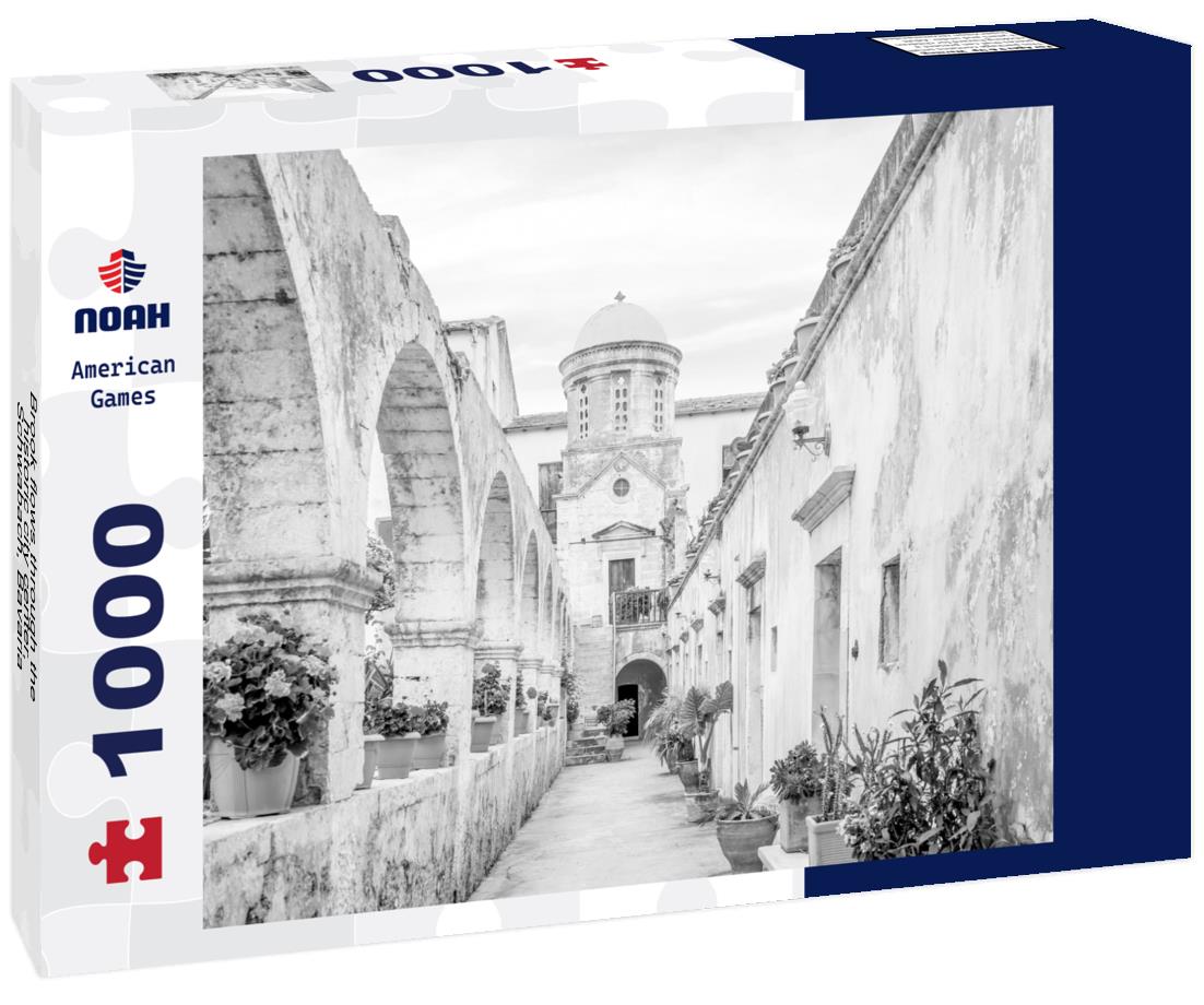 Noah Jigsaw Puzzle Brook flows through the historic city center. Schwabach, Bavaria, Germany in black white 1000 pieces