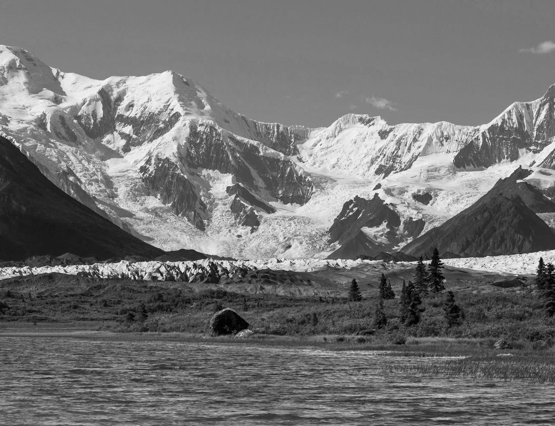 Noah Jigsaw Puzzle Mendenhall Glacier Juneau Alaska in black white 1000 pieces