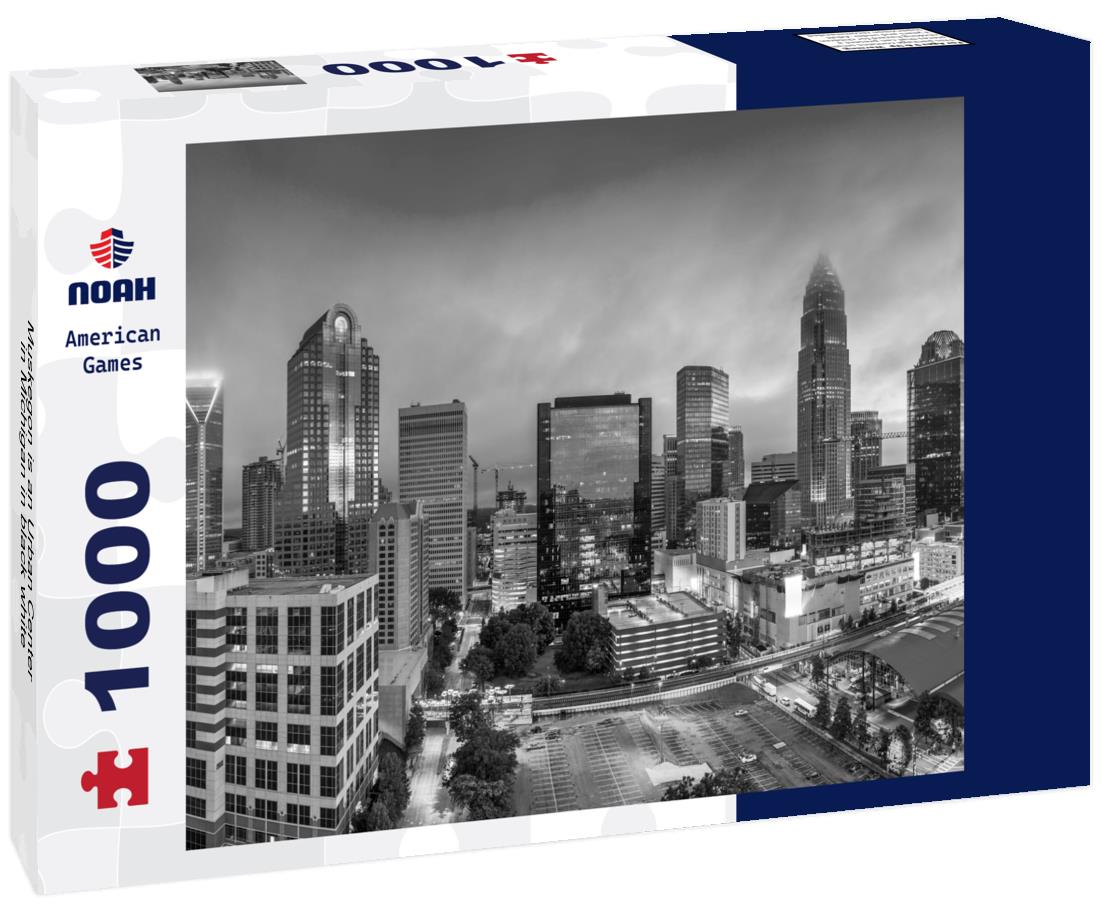 Noah Jigsaw Puzzle Muskegon is an Urban Center in Michigan in black white 1000 pieces