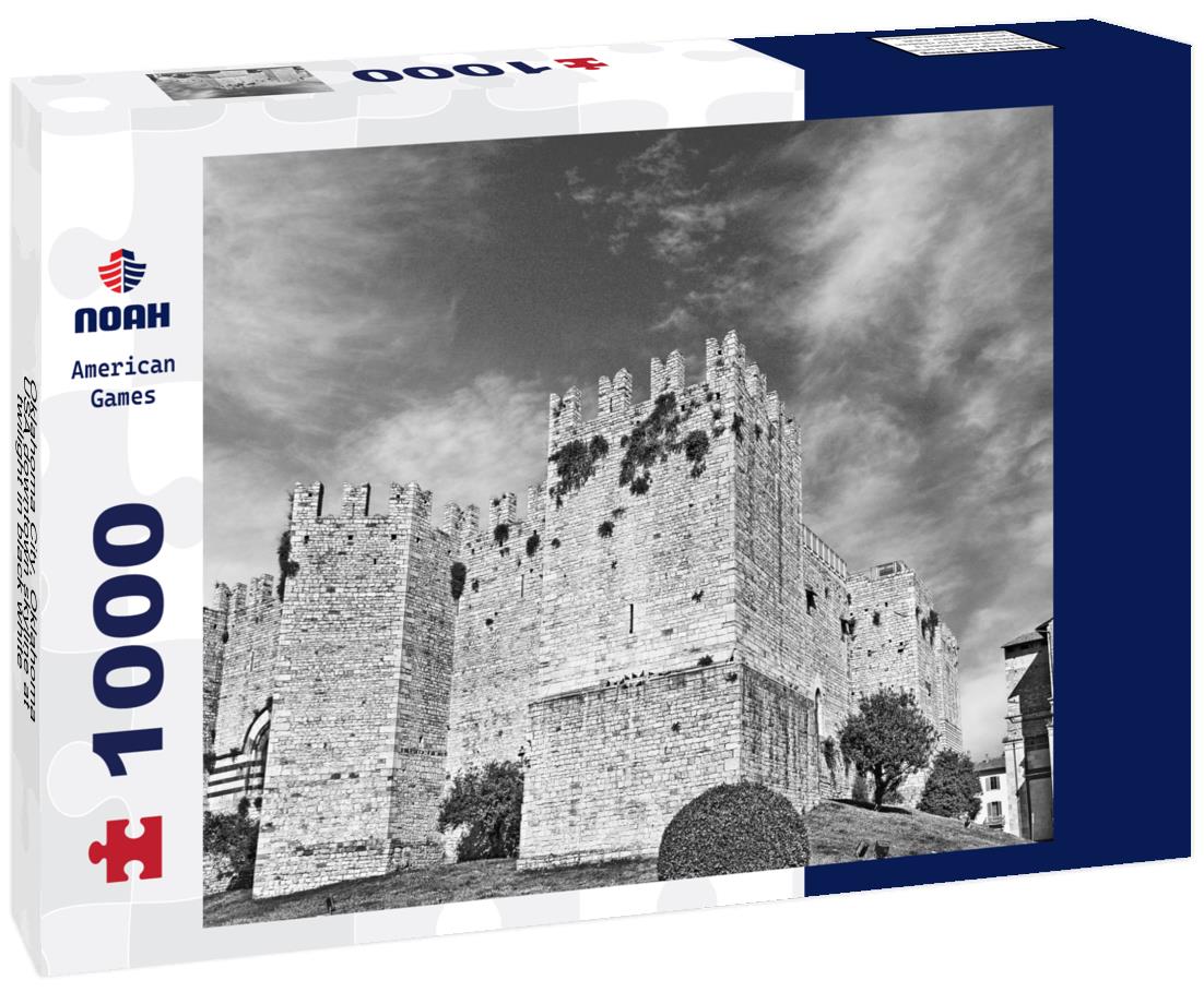 Noah Jigsaw Puzzle Oklahoma City, Oklahoma, USA downtown skyline at twilight in black white 1000 pieces