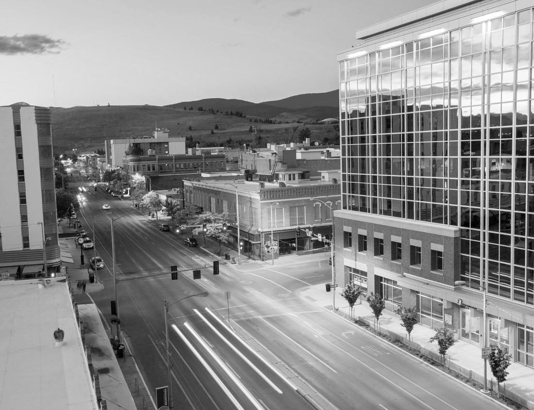 Noah Jigsaw Puzzle Detroit, Michigan, USA skyline in downtown from above at dusk in black white 1000 pieces