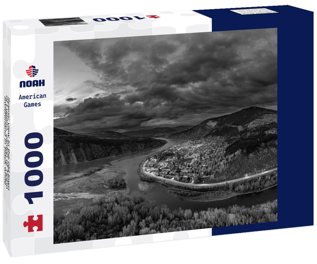 Noah Jigsaw Puzzle Scenic view to the old town of Lugano, canton of Ticino, Switzerland in black white 1000 pieces