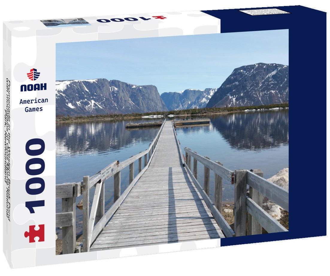 Boardwalk in the Western Brook Pond with mountains in Gros Morne National Park, Newfoundland. 1000pc PuzzleBlack and White