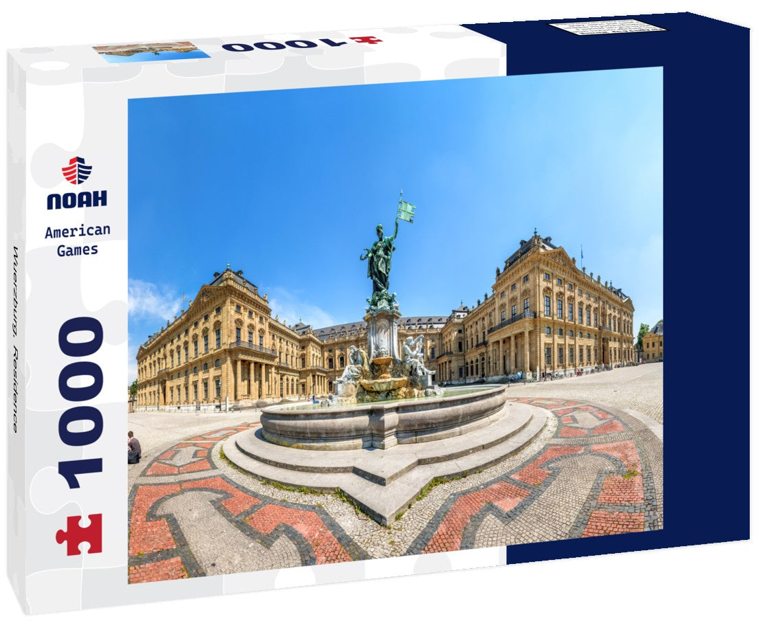 Würzburg Residence, a UNESCO World Heritage site in Würzburg, Germany. 1000pc PuzzleBlack and White