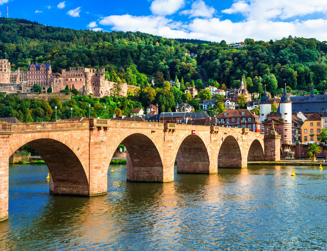 Noah Jigsaw Puzzle medieval Heidelberg - view of the famous bridge Karl Theodor and the palace 1000 pieces