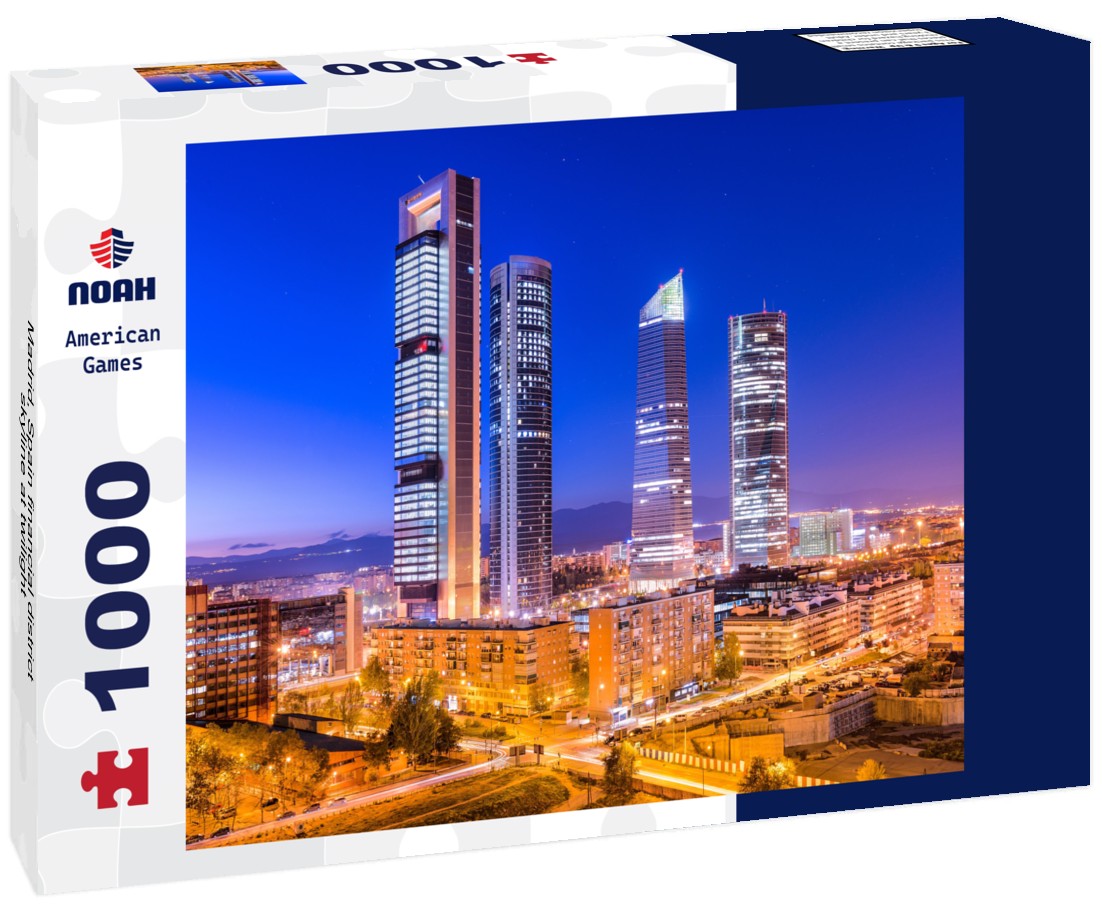 Noah Jigsaw Puzzle Madrid, Spain financial district skyline at twilight 1000 pieces