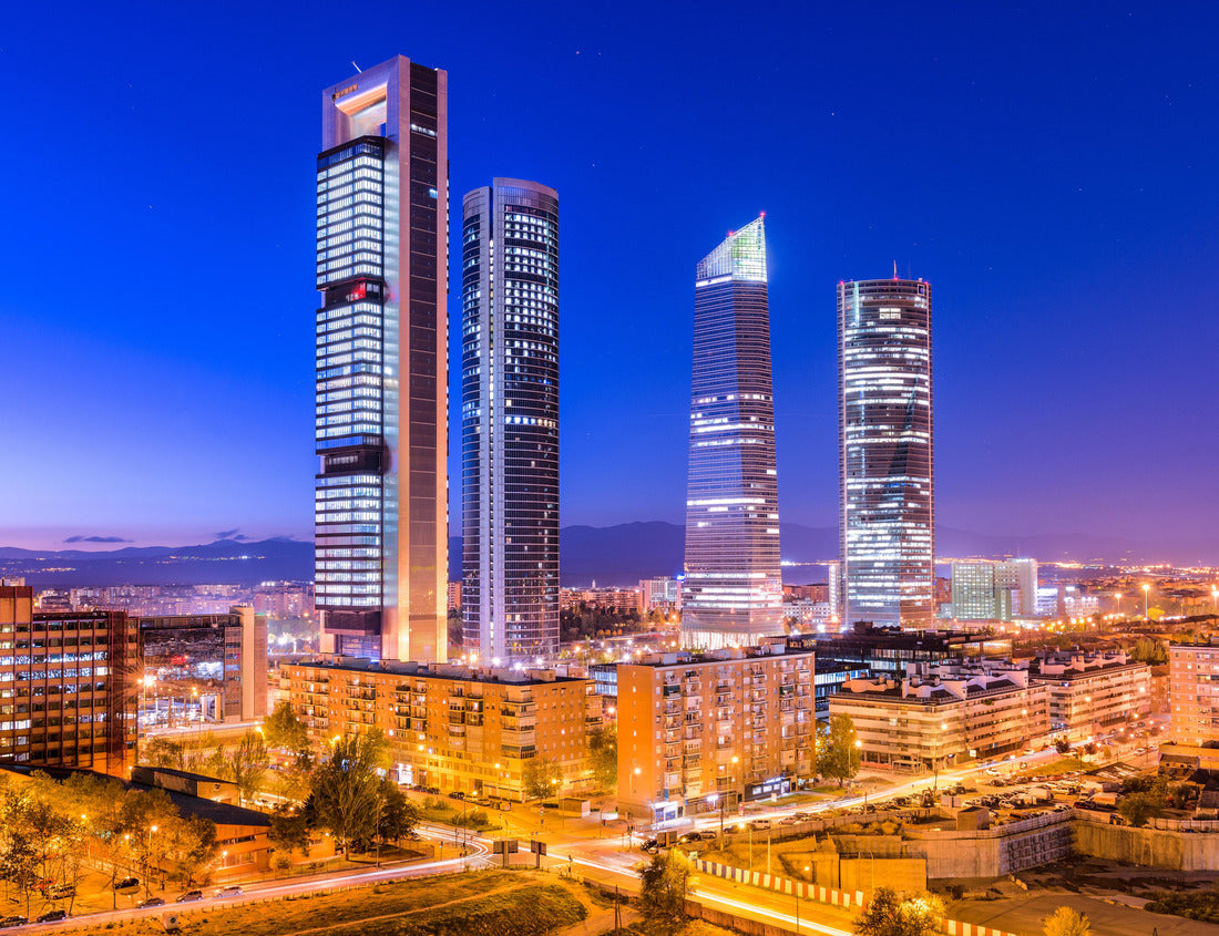 Noah Jigsaw Puzzle Madrid, Spain financial district skyline at twilight 1000 pieces