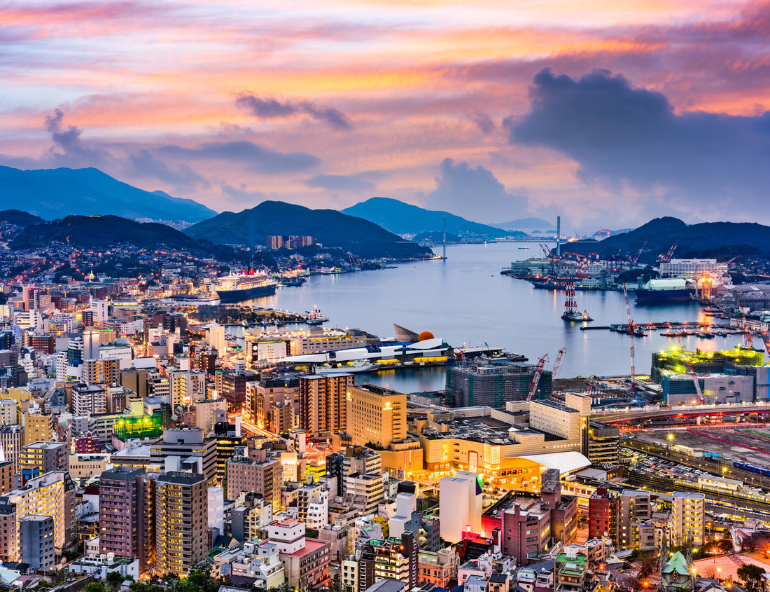 Noah Jigsaw Puzzle Nagasaki, Japan skyline at dusk 1000 pieces