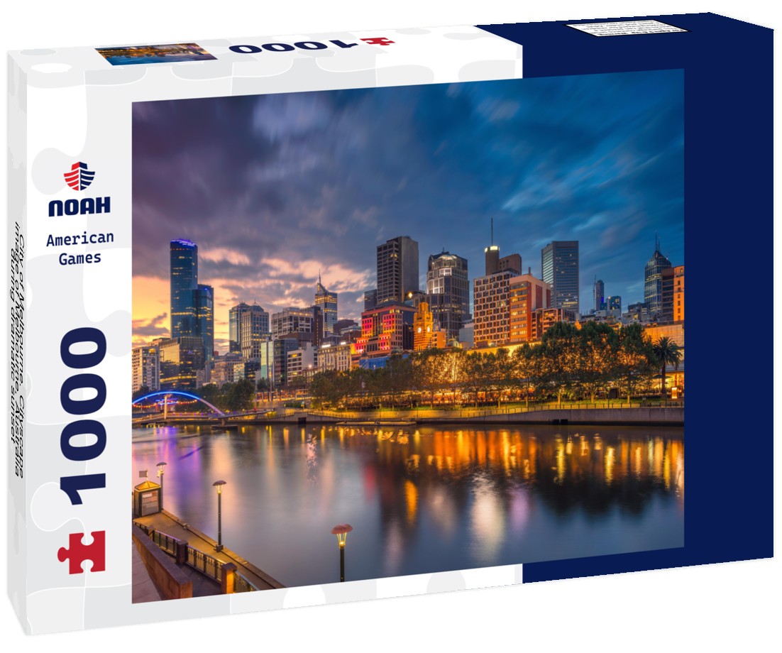 Noah Jigsaw Puzzle City of Melbourne. Cityscape image of Melbourne, Australia during dramatic sunset 1000 pieces