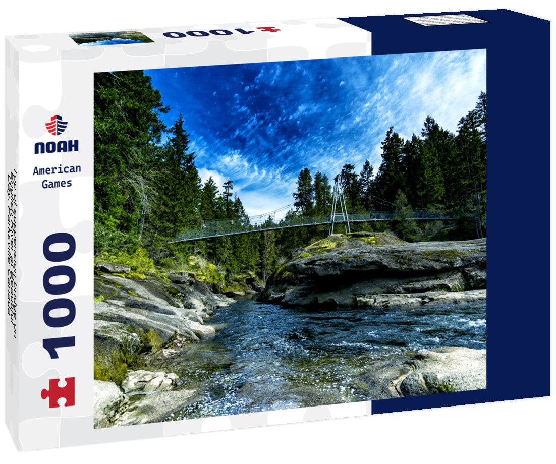 Noah Jigsaw Puzzle Top of suspension bridge on English River at Beautiful Day, Parksville Canada 1000 pieces