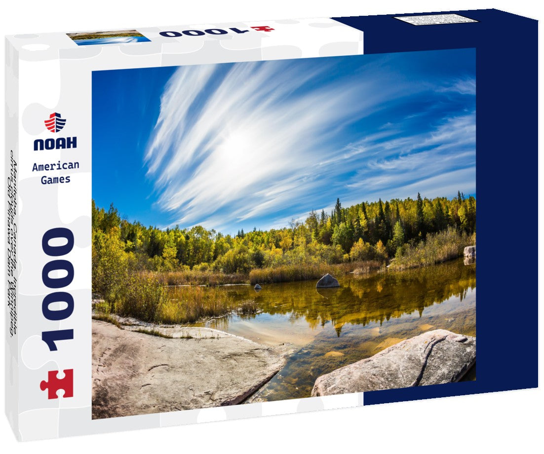 Noah Jigsaw Puzzle Manitoba, Canada. Incredible cirrus clouds over the Winnipeg. Old Pinawa Dam Park 1000 pieces