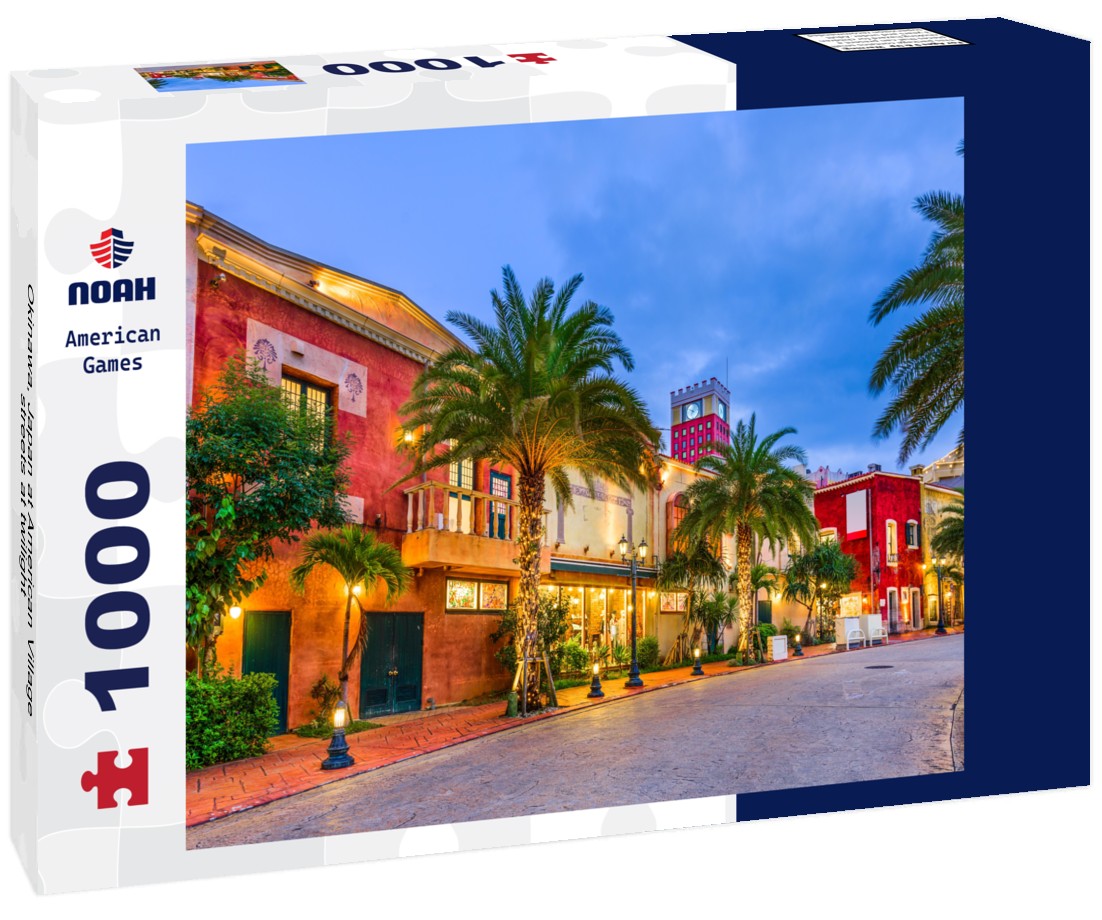 Noah Jigsaw Puzzle Okinawa, Japan at American Village streets at twilight 1000 pieces