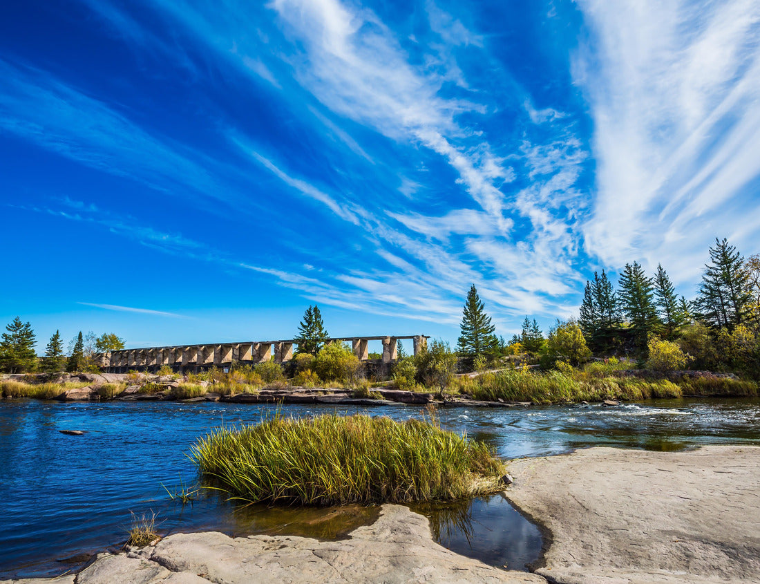 Noah Jigsaw Puzzle Indian summer in Manitoba, Canada. The concept of ecological and recreational tourism. The ruins of the old dam in the park of the old Pinawa dams 1000 pieces