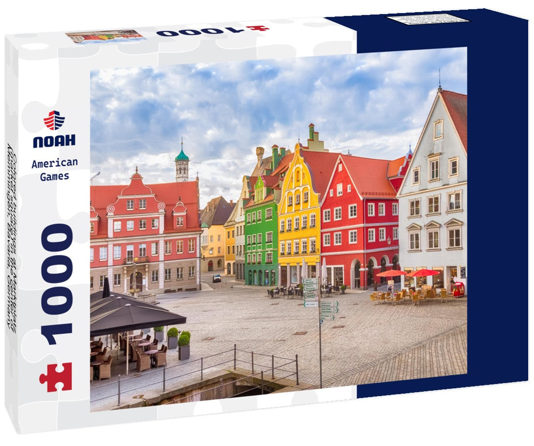 Noah Jigsaw Puzzle Colored buildings at Marktplatz (market square) in the center of Memmingen, Bavaria, Germany 1000 pieces