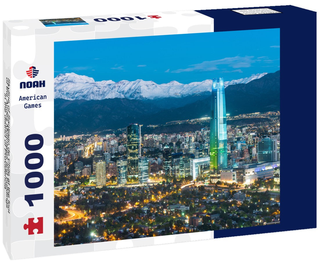 Noah Jigsaw Puzzle Skyline of Santiago de Chile at the foot of the Andes Mountains and buildings in the district of Providencia 1000 pieces