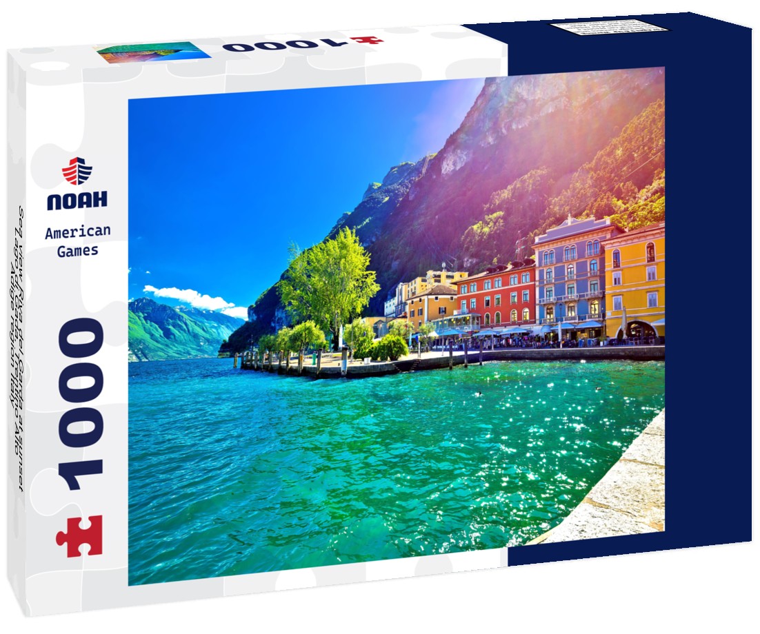 Noah Jigsaw Puzzle Sea view Riva del Garda at sunset, Lago di Gada, Trentino Alto Adige region Italy 1000 pieces