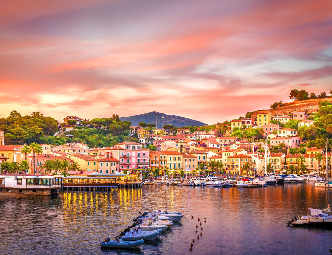 Noah Jigsaw Puzzle Harbor and village of Porto Azzurro at sunset, Elba Islands, Tuscany, Italy 1000 pieces