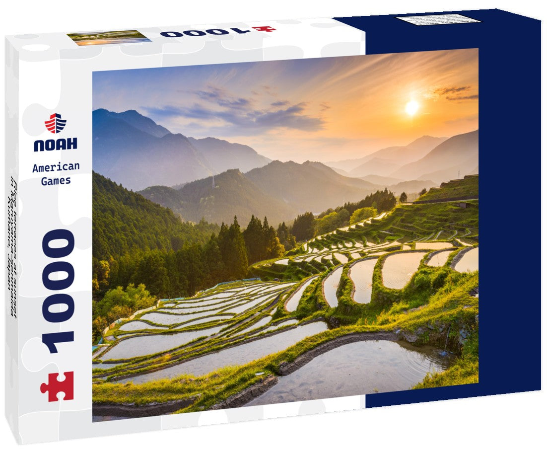 Noah Jigsaw Puzzle Rice terraces at sunset in Maruyama-senmaida, Kumano, Japan 1000 pieces