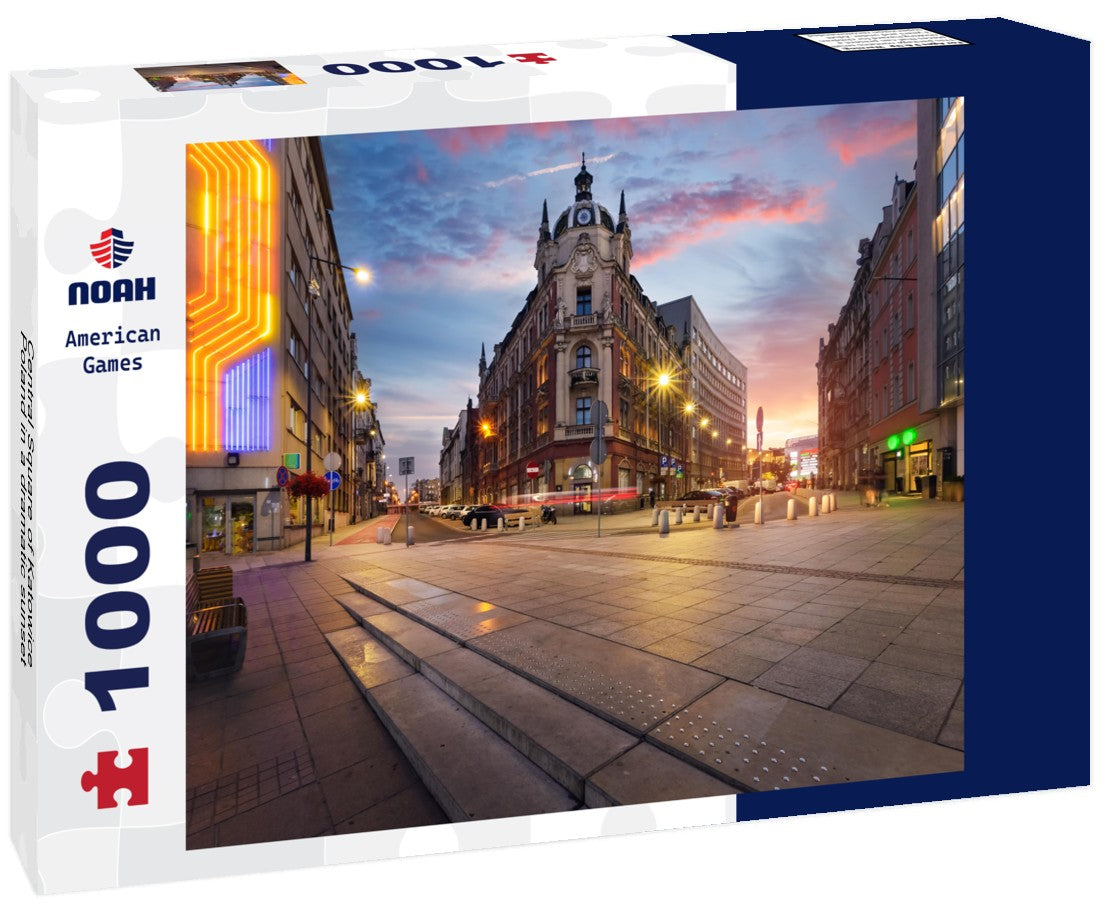 Noah Jigsaw Puzzle Central Square of Katowice, Poland in a dramatic sunset 1000 pieces