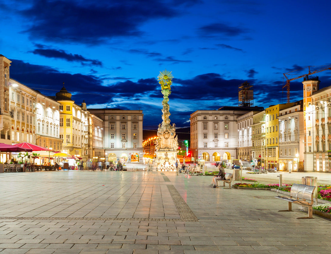 Noah Jigsaw Puzzle Holy Trinity Column at Hauptplatz or Main Square in the center of Linz in Austria at sunset 1000 pieces