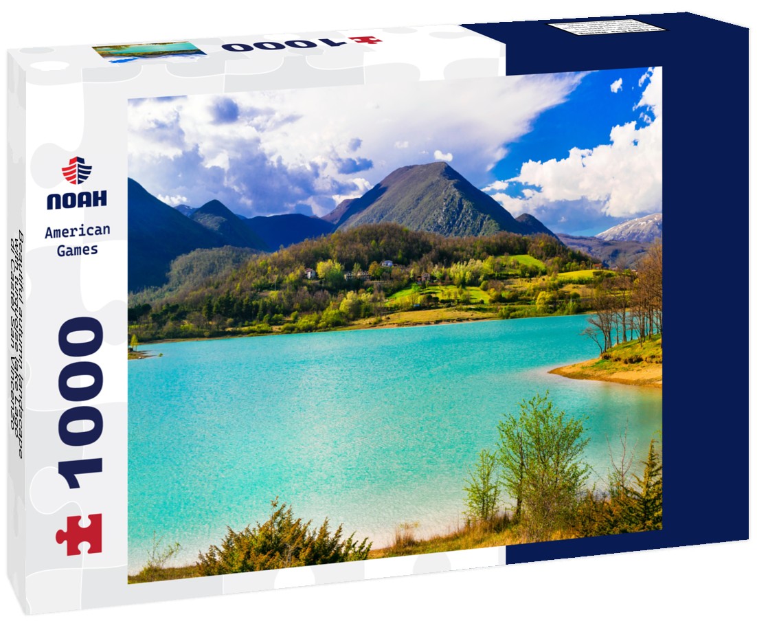 Noah Jigsaw Puzzle Beautiful autumn landscape with turquoise lake Lago di Castel San Vincenzo, Molise, Italy 1000 pieces