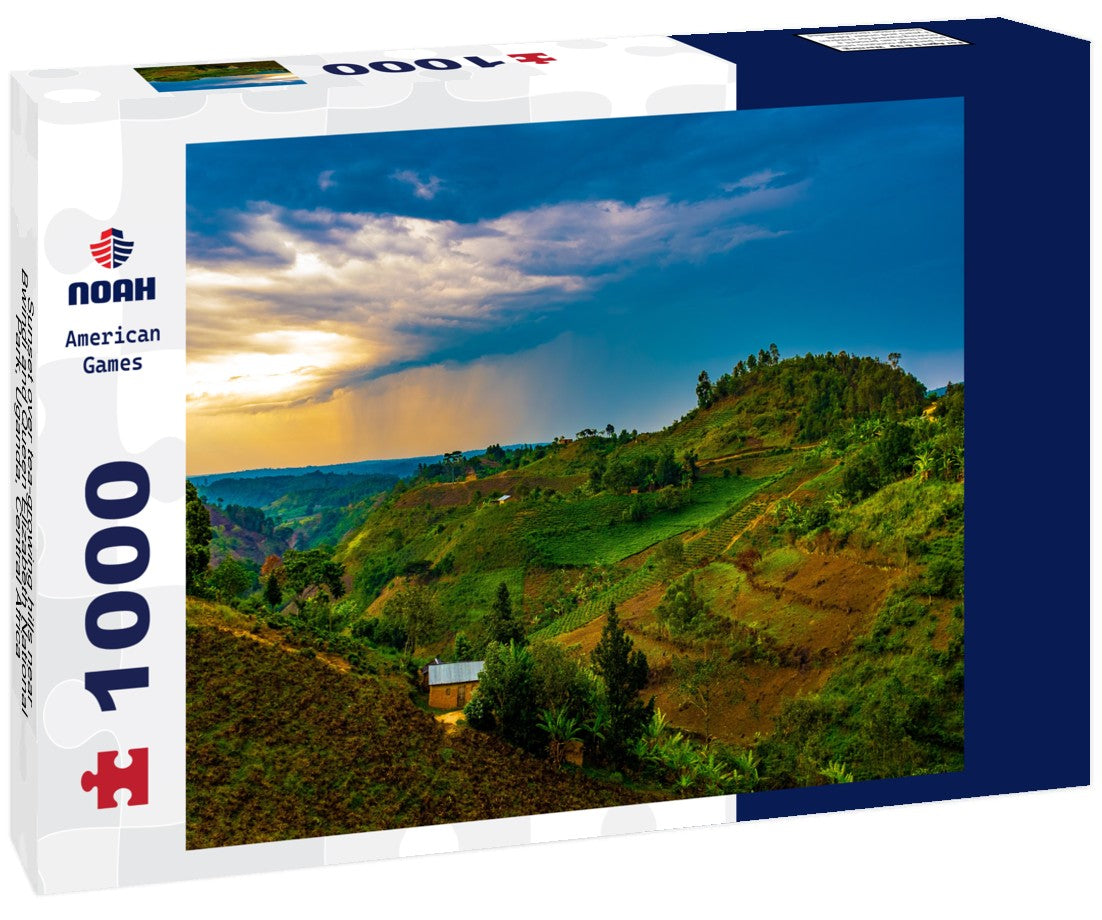 Noah Jigsaw Puzzle Sunset over tea-growing hills near Bwindi and Queen Elizabeth National Park, Uganda, Central Africa 1000 pieces