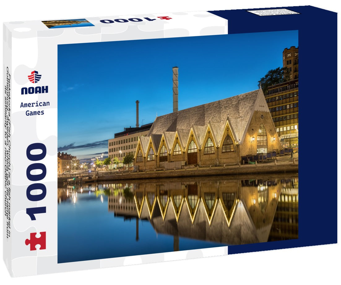 Noah Jigsaw Puzzle Feskekorka (Fish Church) is a fish market in Gothenburg, Sweden, which got its name from its similarity to a neo-Gothic church 1000 pieces