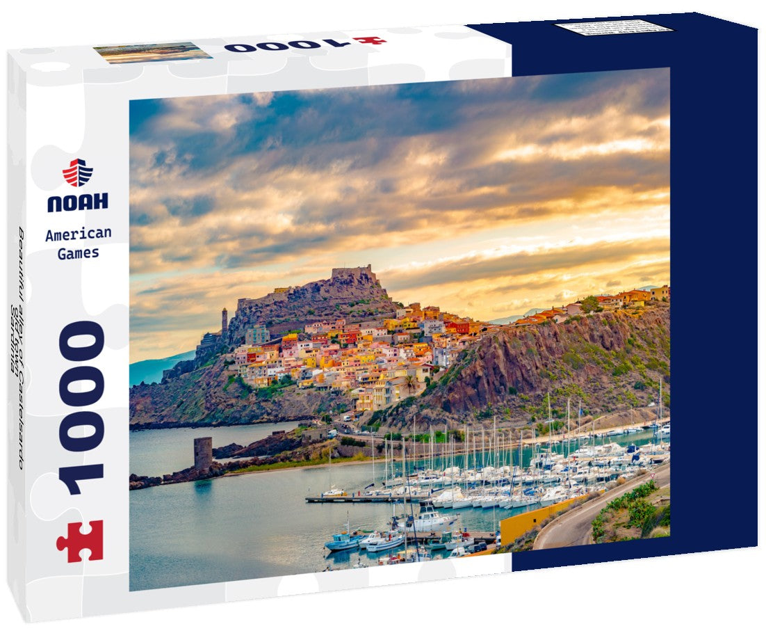 Noah Jigsaw Puzzle Beautiful alley of Castelsardo old town - Sardinia - Italy. Colorized photo of a beautiful Italian town 1000 pieces