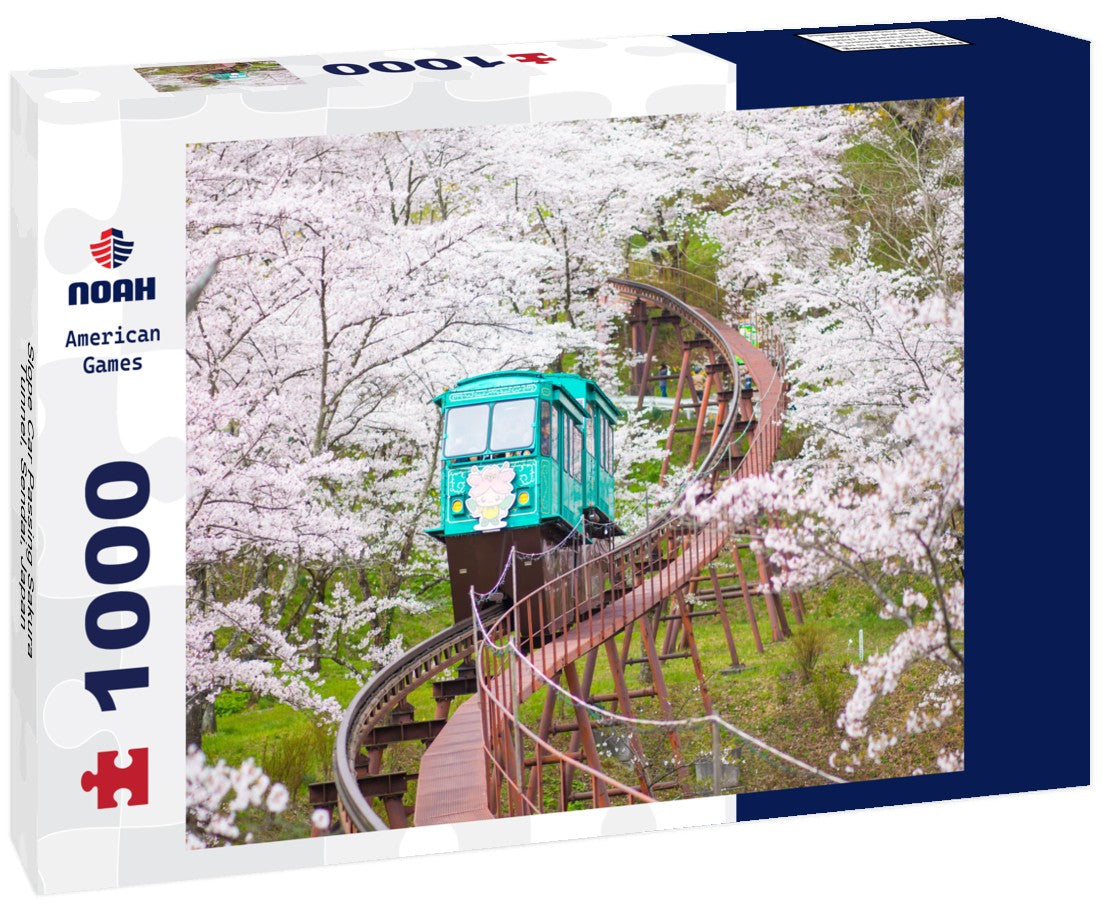 Noah Jigsaw Puzzle Slope Car Passing Sakura Tunnel, Sendai, Japan 1000 pieces