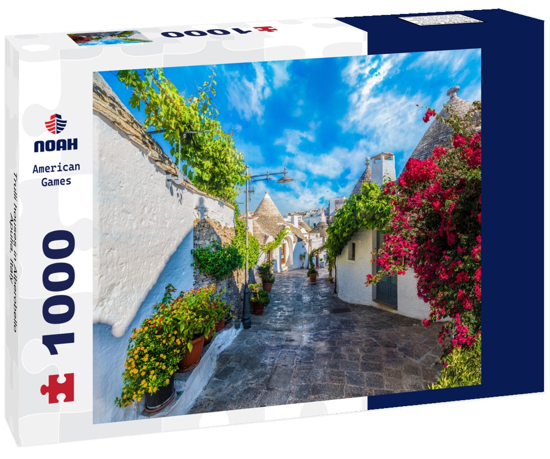 Traditional Trulli houses in Alberobello, Puglia, Italy. 1000pc PuzzleBlack and White