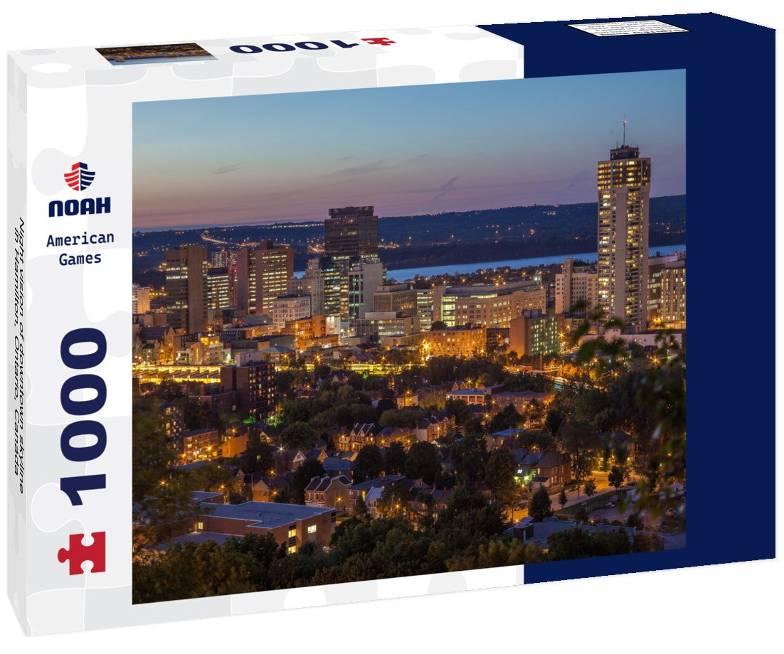 Noah Jigsaw Puzzle Night vision of downtown skyline in Hamilton, Ontario, Canada 1000 pieces