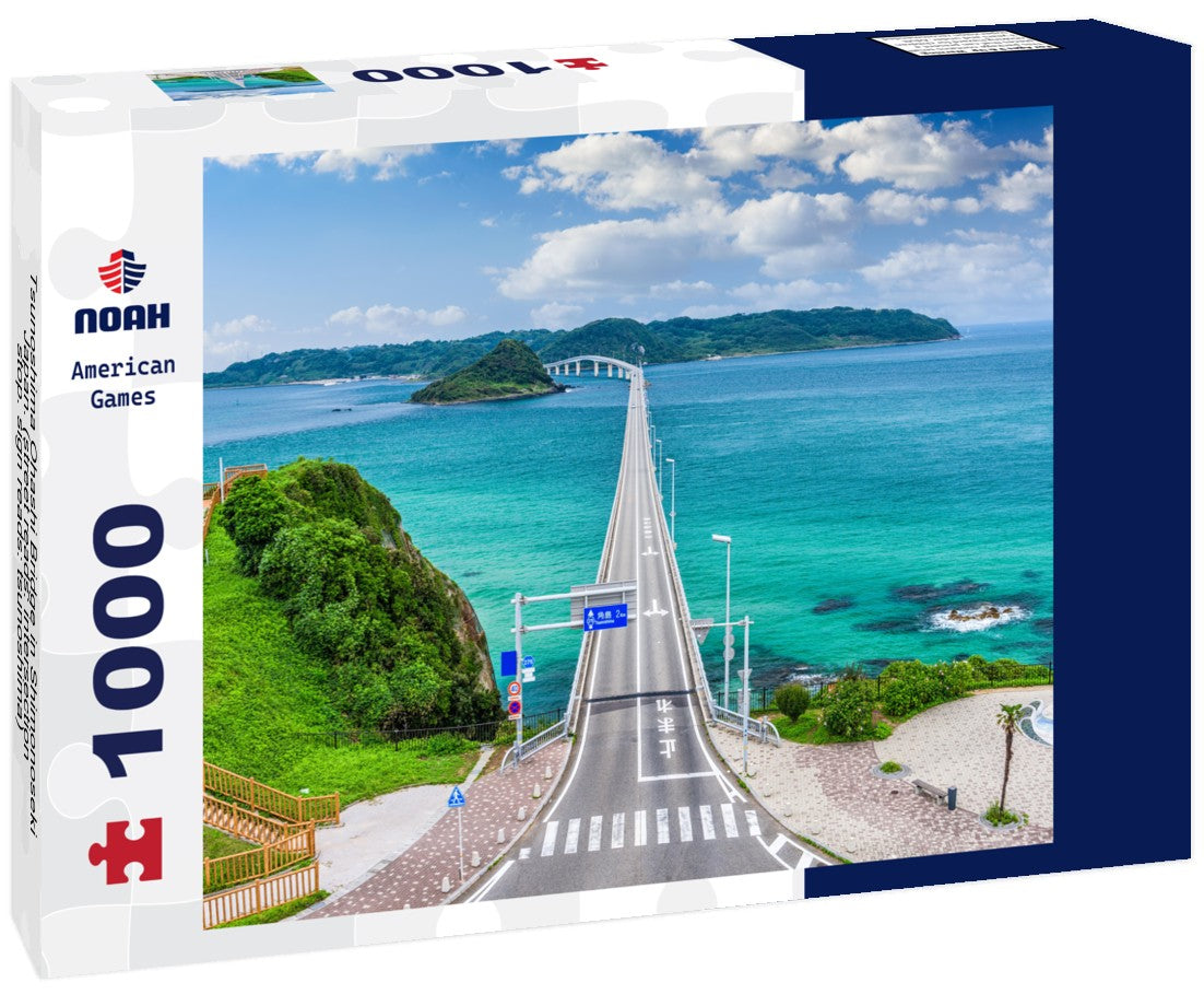 Noah Jigsaw Puzzle Tsunoshima Ohashi Bridge in Shimonoseki, Japan. (street reads: intersection, stop. sign reads: tsunoshima) 1000 pieces