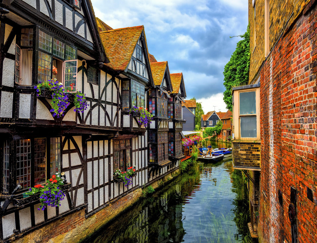 Noah Jigsaw Puzzle Medieval half-timber houses and Stour river in Canterbury Old Town, Kent, England 1000 pieces