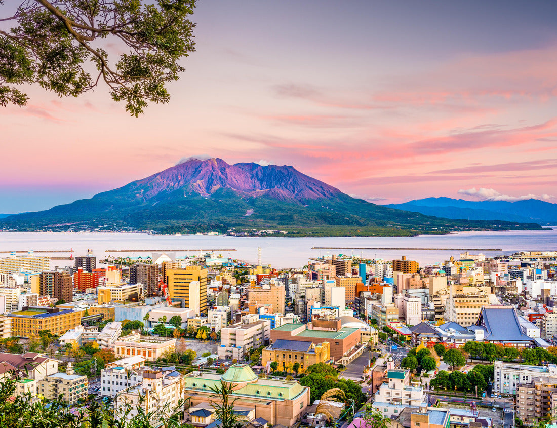 Noah Jigsaw Puzzle Kagoshima, Japan skyline with Sakurajima Volcano at dusk 1000 pieces