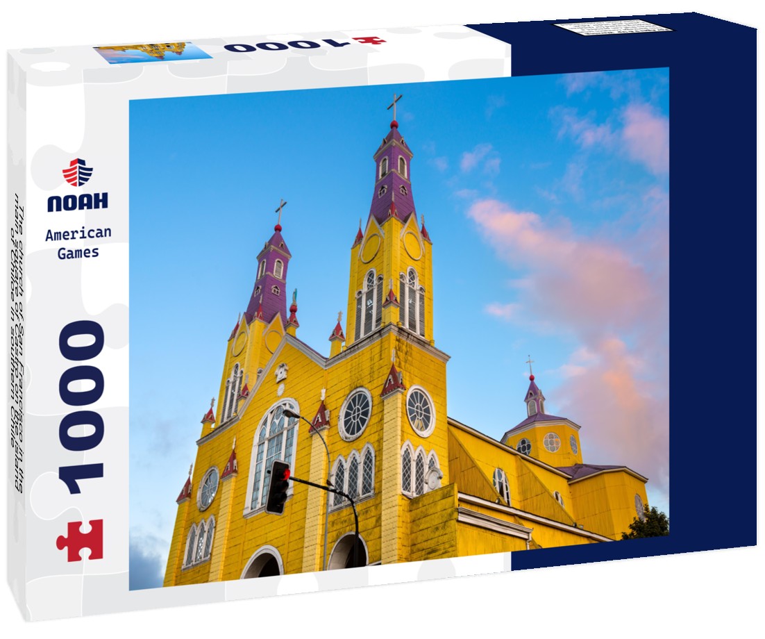 Noah Jigsaw Puzzle The church of San Francisco in the main square of Castro on the island of Chiloe in southern Chile 1000 pieces