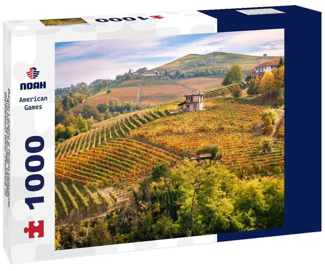 Noah Jigsaw Puzzle Barolo Langhe e Roero vineyards. Autumn landscape, Dolcetto, Barbaresco wine. Province of Cuneo, Piedmont, Italy 1000 pieces