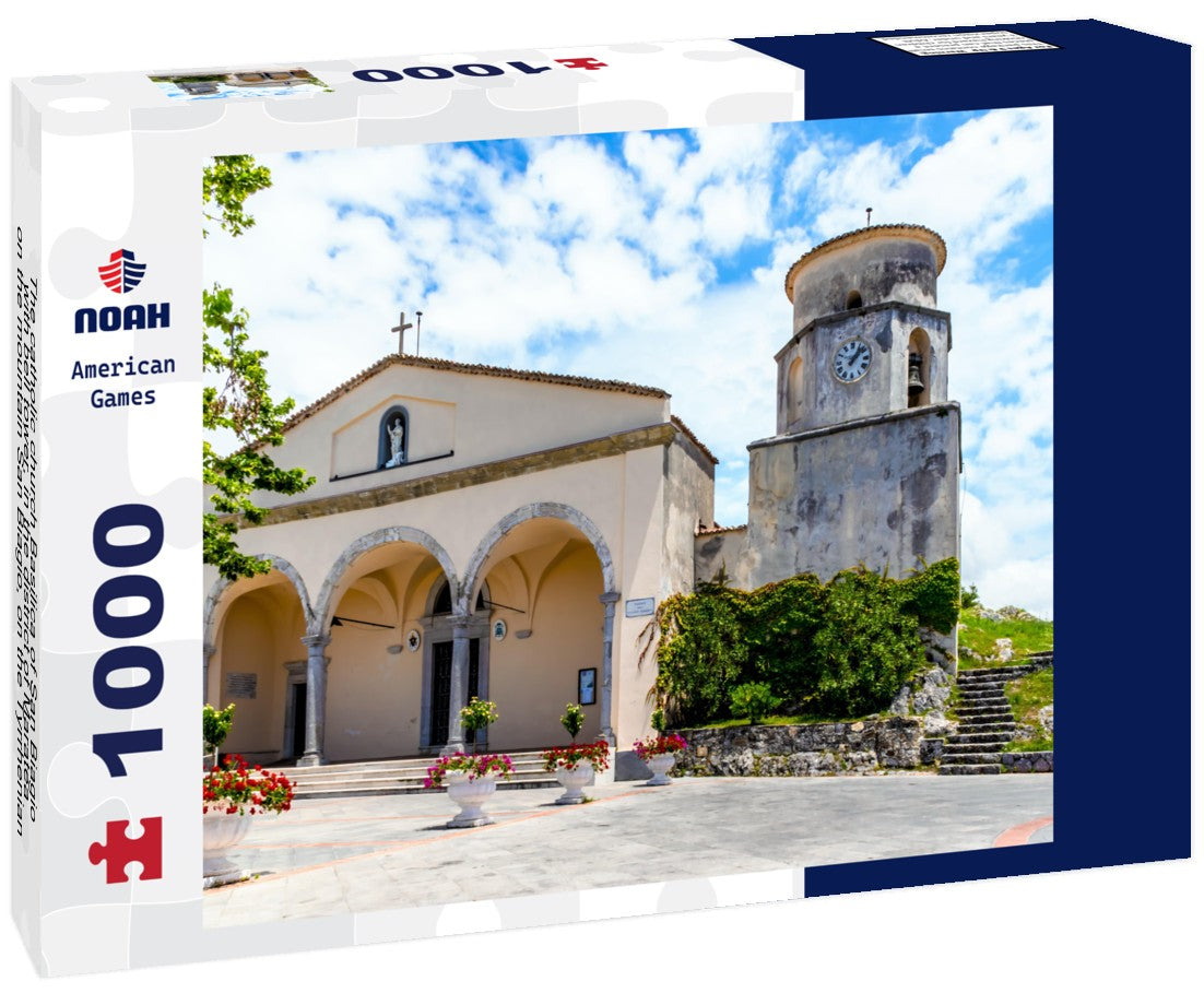 Noah Jigsaw Puzzle The catholic church Basilica of San Biagio with bell tower, in the district of Maratea, on the mountain San Biagio, on the Tyrrhenian seacoast in the south of Italy 1000 pieces