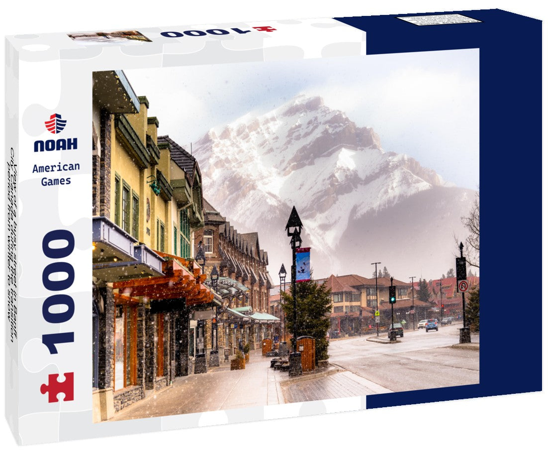 Noah Jigsaw Puzzle View of a busy street in Banff City Canada during the transition period from winter to snow 1000 pieces