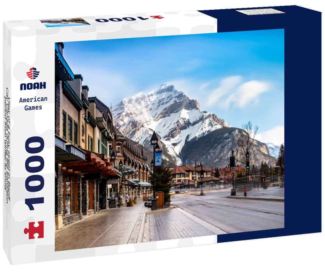 Noah Jigsaw Puzzle View of a busy street in Banff City Canada during the transition period from winter to snow 1000 pieces
