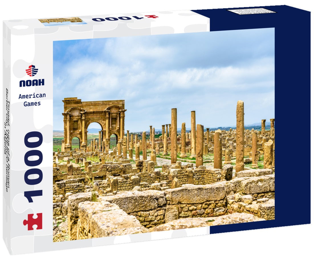 Ruins of the Roman-Berber city of Timgad, a UNESCO heritage site in Algeria. 1000pc PuzzleBlack and White