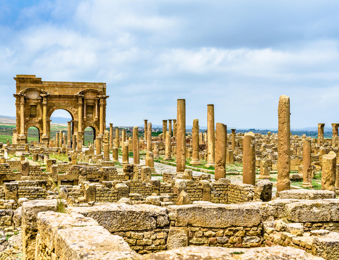 Ruins of the Roman-Berber city of Timgad, a UNESCO heritage site in Algeria. 1000pc PuzzleBlack and White