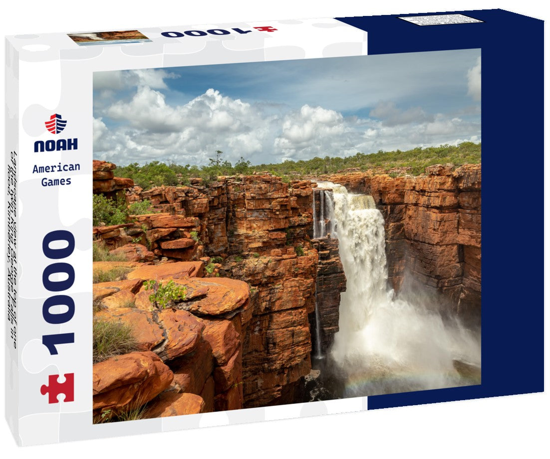 Noah Jigsaw Puzzle Landscape view at the top of one of the twin King George Falls in flood, Kimberley, Australia 1000 pieces