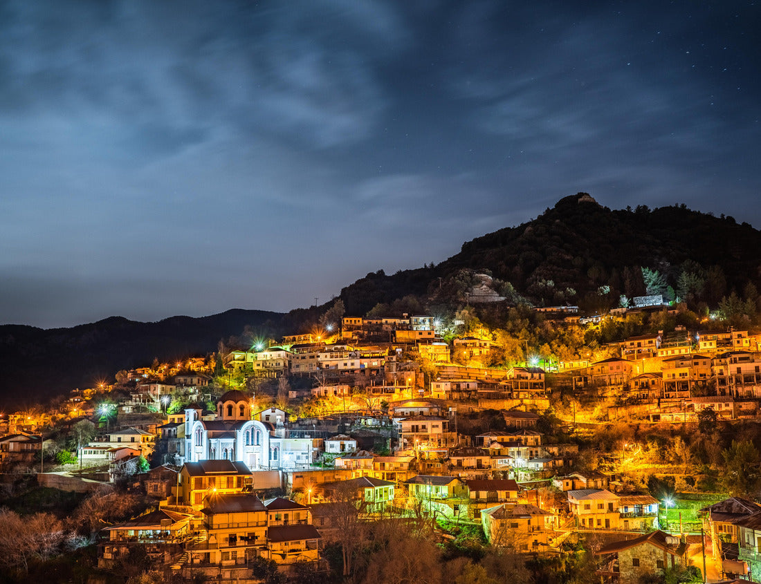 Noah Jigsaw Puzzle Moutoullas village at night, Troodos mountains in Cyprus 1000 pieces
